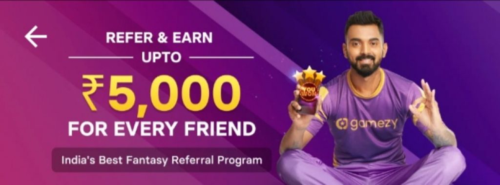 Gamezy Refer and Earn