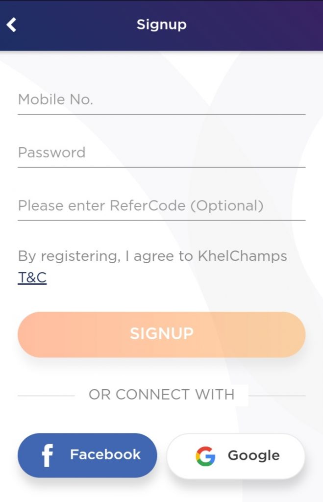 KhelChamps Registration